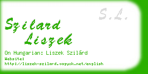 szilard liszek business card