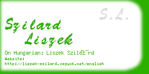 szilard liszek business card